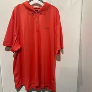 Greg Norman Men’s Short Sleeve short Polo Golf shirt - Orange - XXL